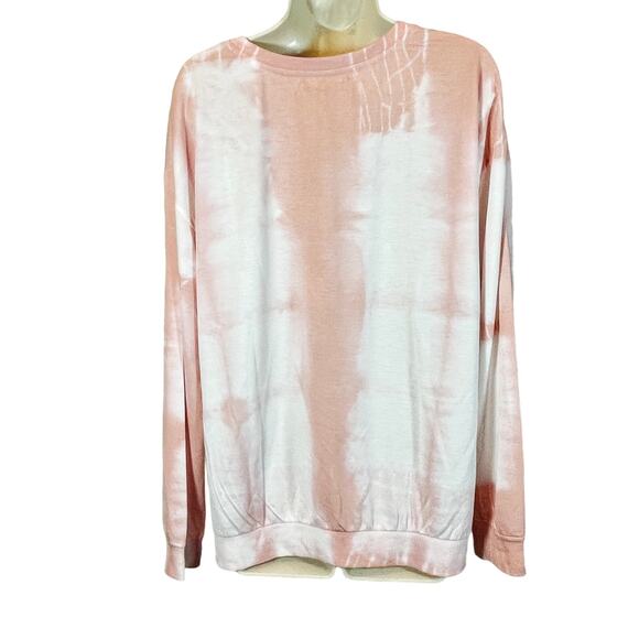 Max Studio Performance Pink Tie Dye Sweat Shirt, Size Large - Picture 2 of 7